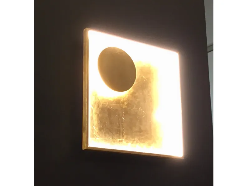 Illuminazione Fabas Luce modello Fano 3421-23-323 in Metallo rivestito in Vera Foglia Oro,Lampade da parete e da soffitto, alimentazione a led