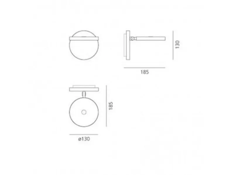 Lampada da parete in metallo Demetra faretto con interruttore Artemide a prezzo Outlet