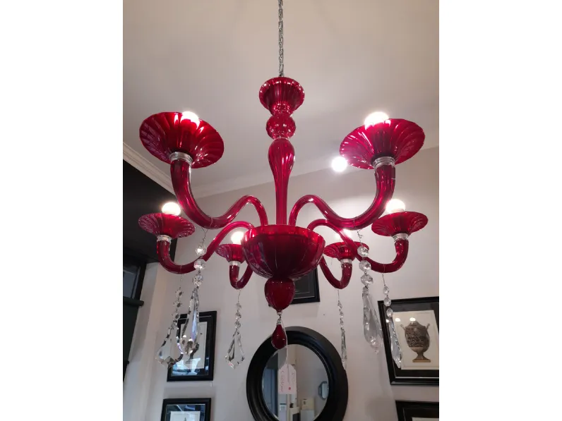 Lampada da soffitto Artigianale Venezia rosso stile Classica con forte sconto