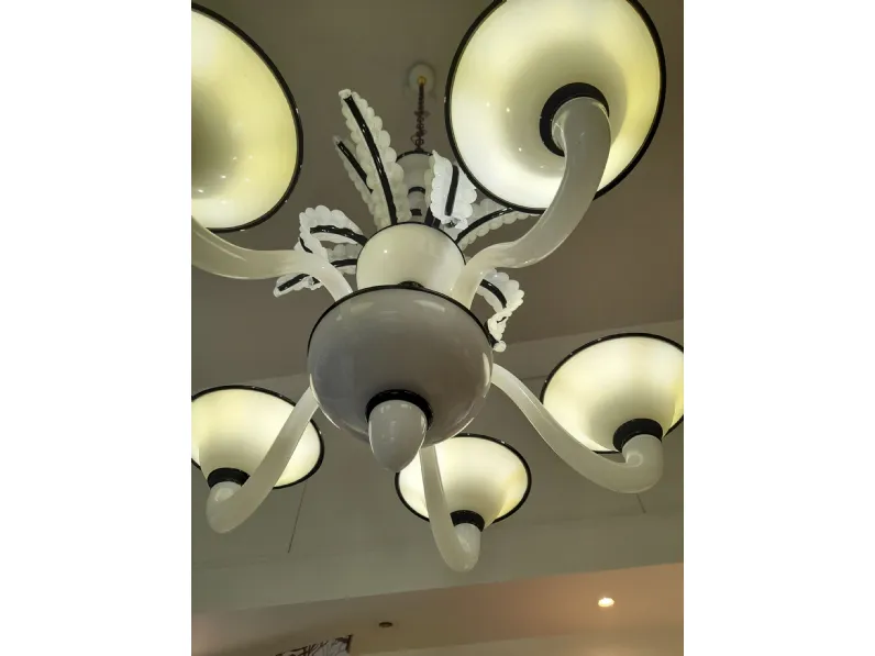 Lampada da soffitto Venezia bianco e nero Artigianale in Offerta Outlet