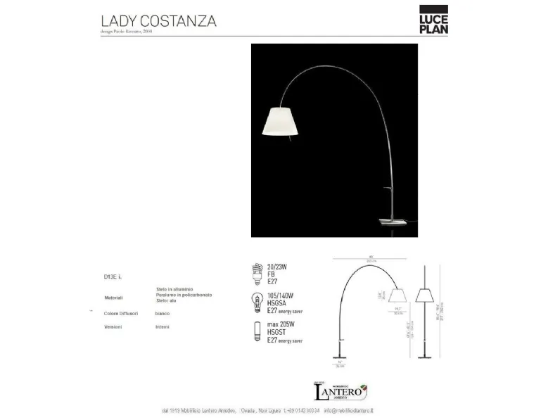 Scopri la Lampada da Terra Luceplan Costanza Lady! Stile moderno a prezzi outlet!