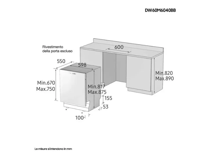 Lavastoviglie modello Dw60m6040bb Samsung ad un prezzo mai cos conveniente