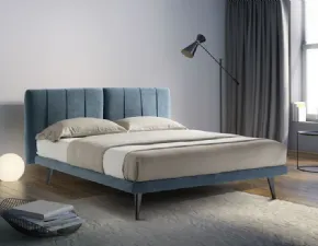 Letto imbottito Artigianale con gambe 05, prezzo scontato!