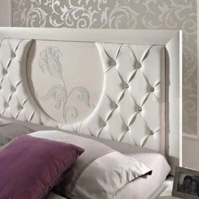 Letto classico con contenitore Modello louise bianco Artigianale a prezzo scontato