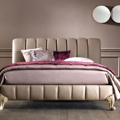 Letto classico con gambe Letto luxury pelle vari colori   Md work a prezzo scontato