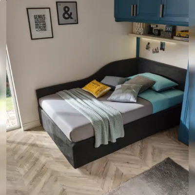 LETTO Divano letto camerette 1 piazza e mezza, finitura asfalto Collezione esclusiva in OFFERTA OUTLET