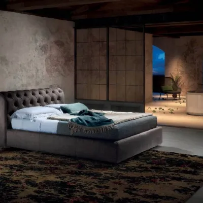 Letto imbottito con contenitore Milano luxury s.Md worka prezzo ribassato