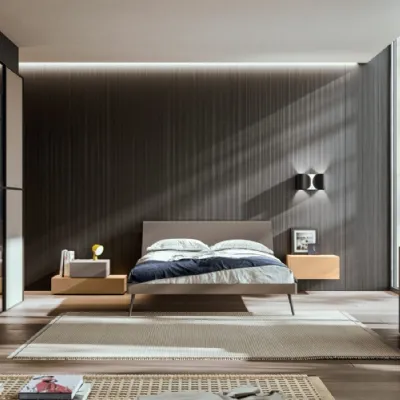 Letto in laccato con gambe * stelvio Orme a prezzo ribassato