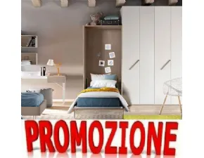 Letto Verticale a scomparsa in finitura gessato canapa. Prezzo Outlet!