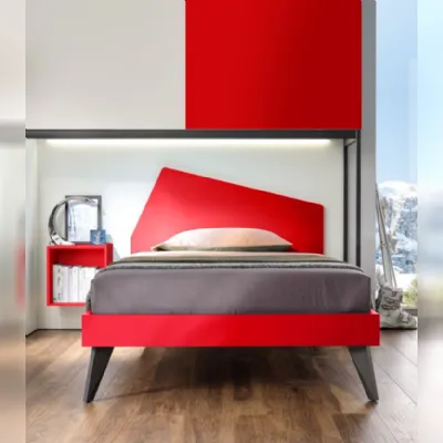 LETTO Letto 1 piazza e mezza rosso ciliegia  Collezione esclusiva SCONTATO