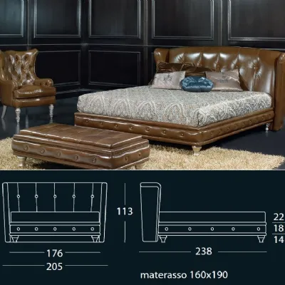 Letto Letto londra in pelle invecchiata lucida  di Md work scontato del 46%