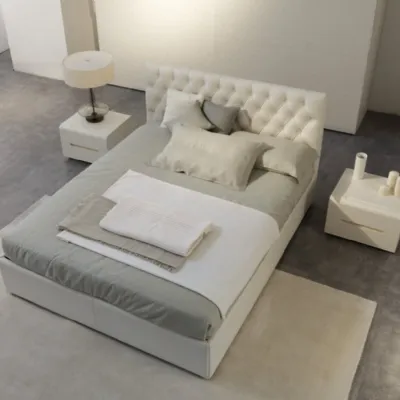 Architetto: Letto moderno Havana con contenitore di falegnami a prezzo scontato.