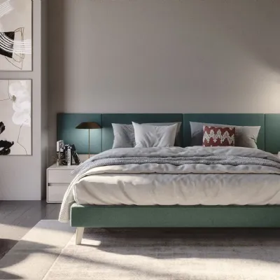 Letto matrimoniale con gambe Fiamma Artigianale a prezzo scontato