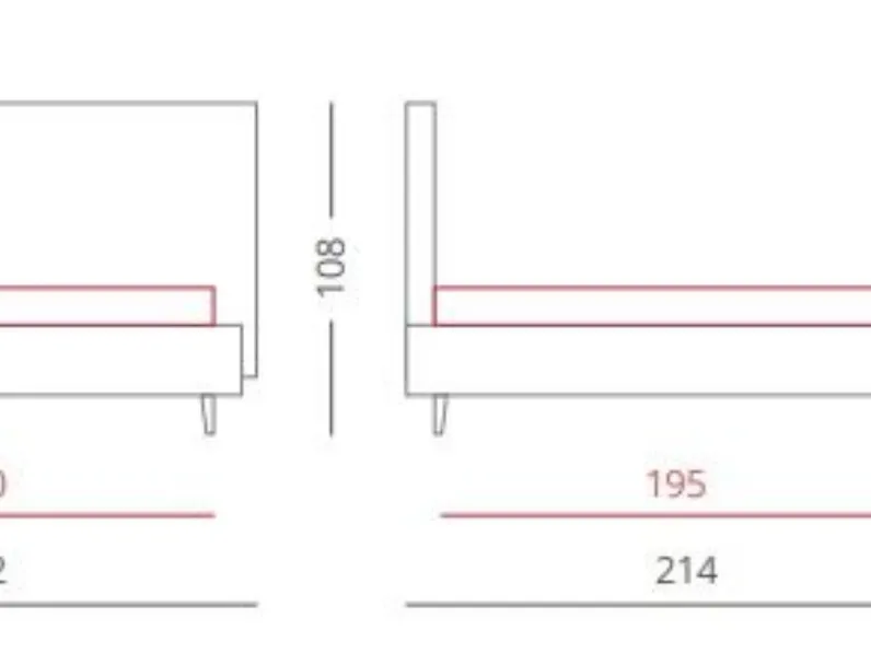 Letto matrimoniale con gambe Mod. web Md work a prezzo scontato