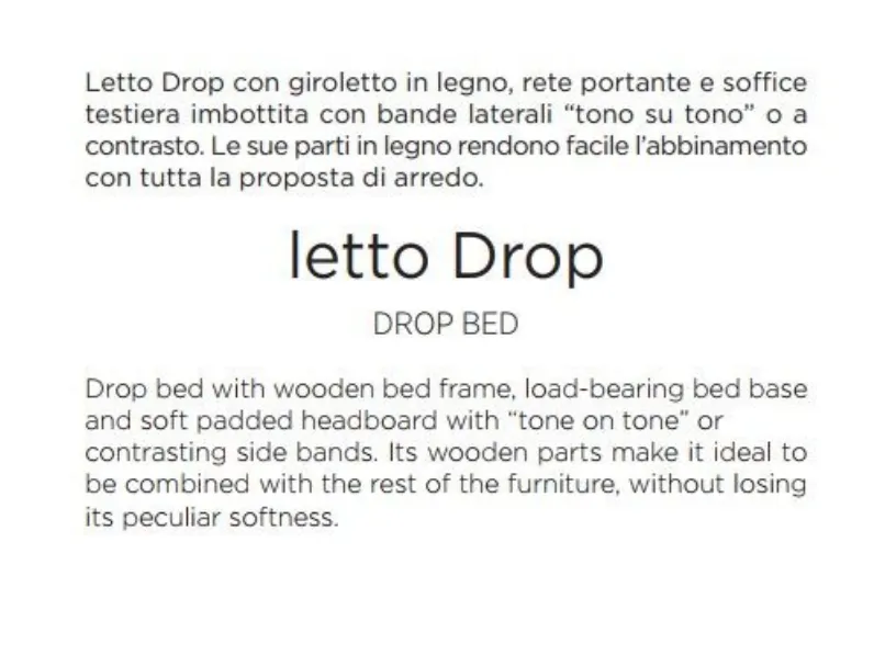 Letto matrimoniale Drop Abitare mobilstella con uno sconto IMPERDIBILE