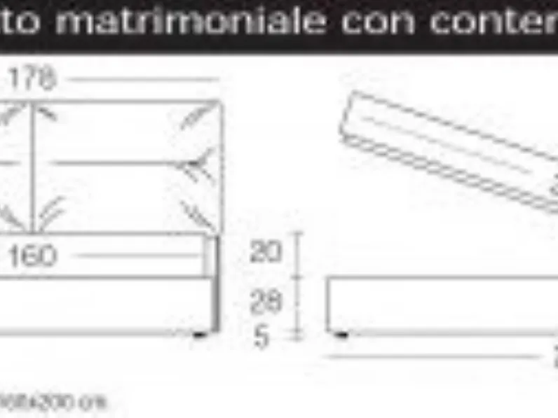 Letto moderno con contenitore Babola Exc a prezzo scontato