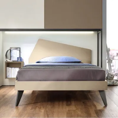 Letto moderno Letto ragazzi una piazza e mezza, finitura nocciola Collezione esclusiva con un ribasso esclusivo