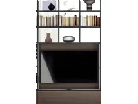 Libreria Spazioteca con pannello tv girevole in stile moderno di Pianca in OFFERTA OUTLET 