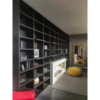 Libreria Modo rovere carbone in stile moderno di Sangiacomo in OFFERTA OUTLET