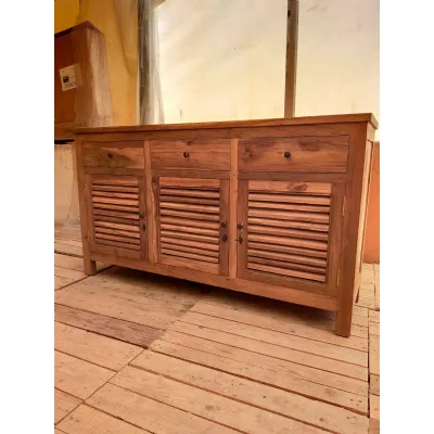 Madia Credenza teak riciclato 3a-3css in stile design di Outlet etnico in Offerta Outlet