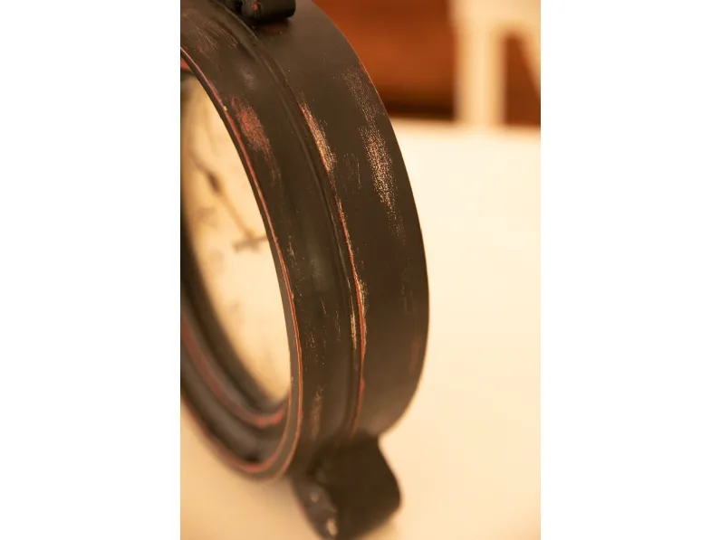 Orologio da tavolo nero usurato/sfumature rosse Artigianale in stile classico a prezzo scontato