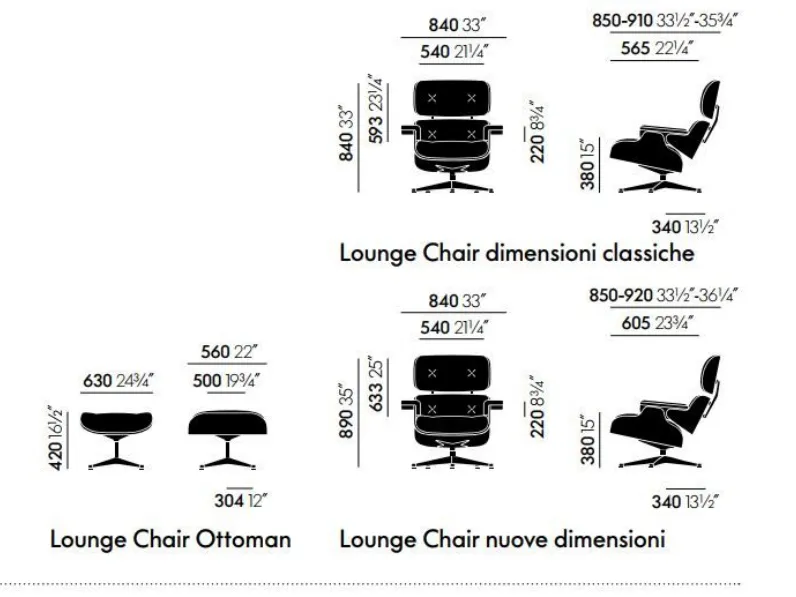 Poltrona con poggiapiedi Lounge chair & ottoman  a prezzo Outlet 