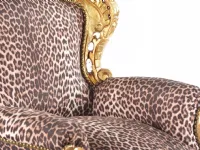 Poltrona in stile barocco Mod leopard gold Lion's in Offerta Outlet