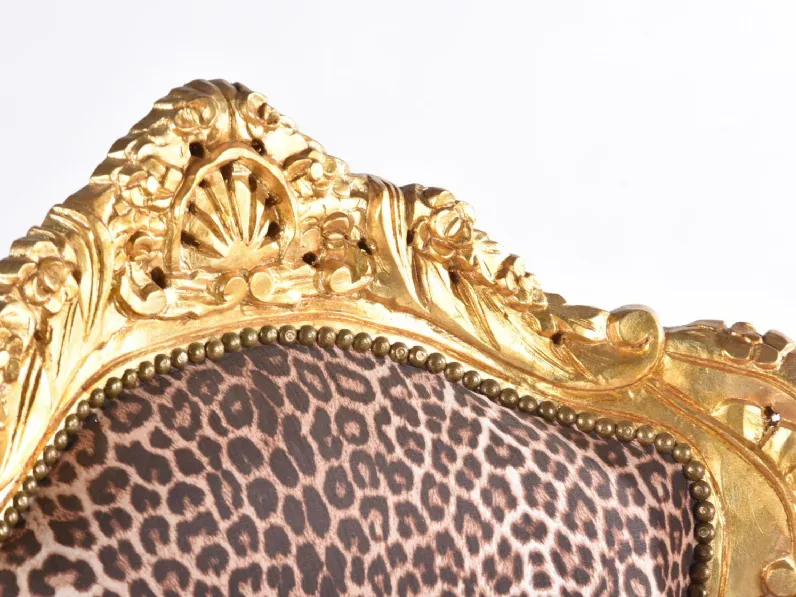 Poltrona in stile barocco Mod leopard gold Lion's in Offerta Outlet