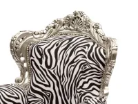 Poltrona in stile barocco Mod zebra lux  Lion's in Offerta Outlet