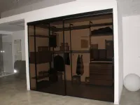 Porta moderna Rimadesio Velaria profilo e vetro brown SCONTATA