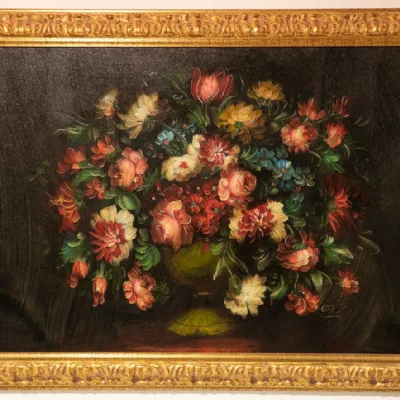 Quadro Quadro olio su tela fiori Artigianale con forte sconto