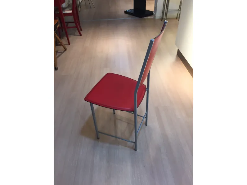 sedia alessia in cuoio rosso di cattelan itala 