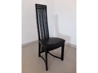 Sedia con schienale alto Sedia design nera Artigianale in Offerta Outlet