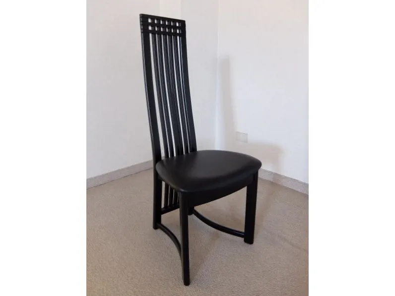 Sedia con schienale alto Sedia design nera Artigianale in Offerta Outlet
