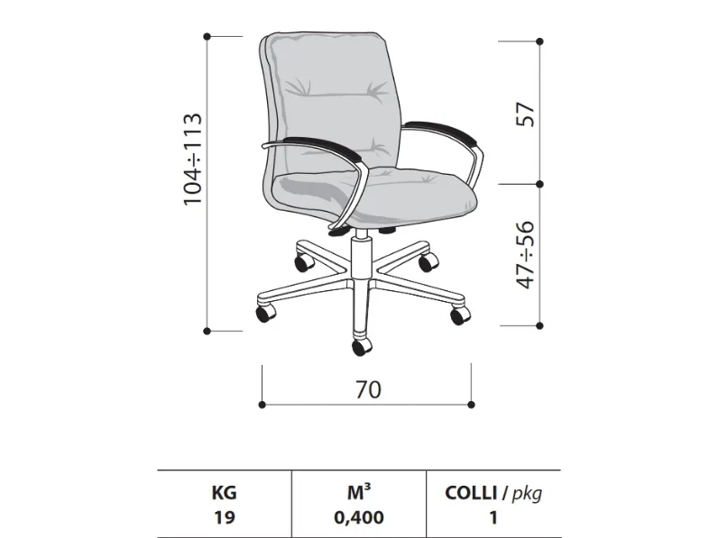 Sedia con schienale basso Formen Las mobili per ufficio a prezzo Outlet