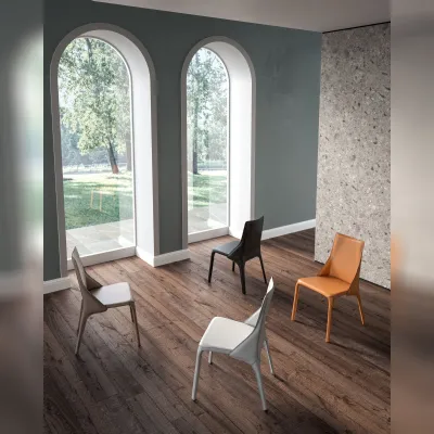 Sedia da soggiorno Sedia cuoio  7 colori  Md work SCONTATA