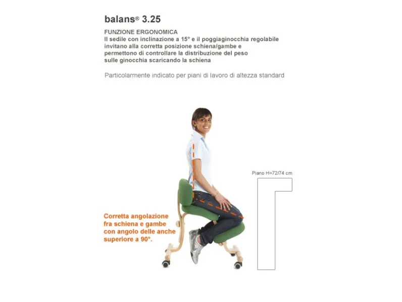 Sedia ergonomica Sedia ergonomica balans Artigianale in Offerta Outlet