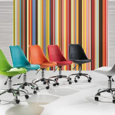 Sedia La Seggiola Tutti frutti Ecopelle Moderno Girevole