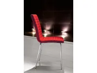 Sedia MIDJ modello Krono. Sedia con struttura in acciaio bianco, alluminio, corda, granite e sedile in ecopelle e tessuto cat. C