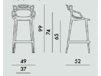 Sgabello con 4 gambe Masters stool Kartell a prezzi outlet