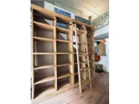 Libreria nature in legno massello india con scala in offerta