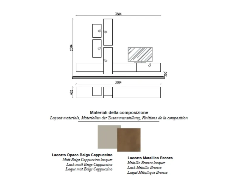 Parete attrezzata I-modulart 6 di Presotto in OFFERTA OUTLET