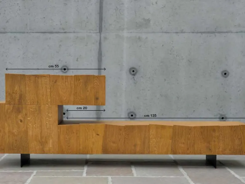 Porta tv in stile design Artigianale in legno Offerta Outlet