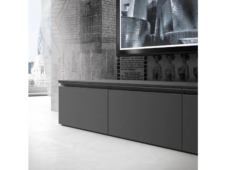 Porta tv in stile design Siloma in laminato materico Offerta Outlet