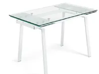 Tavolo allungabile bianco in vetro trasparente in offerta Outlet