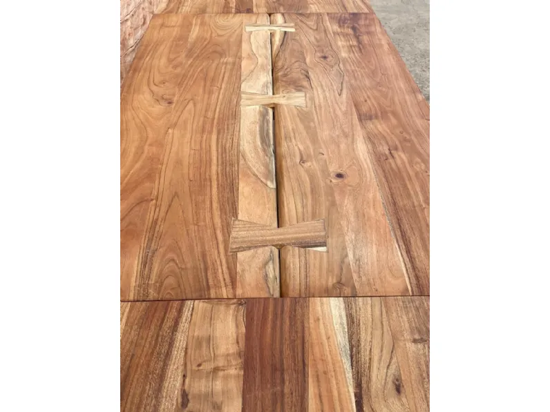 Tavolo in legno rettangolare Tavolo industrial inverso allungabile Outlet etnico a prezzo scontato
