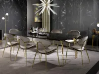 Tavolo in marmo rettangolare Cop. 09 tavolo incantevole + 8 sedie Artigianale in offerta outlet