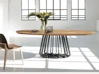 Tavolo ellittico con basamento centrale Plisse nature design Nature design scontato