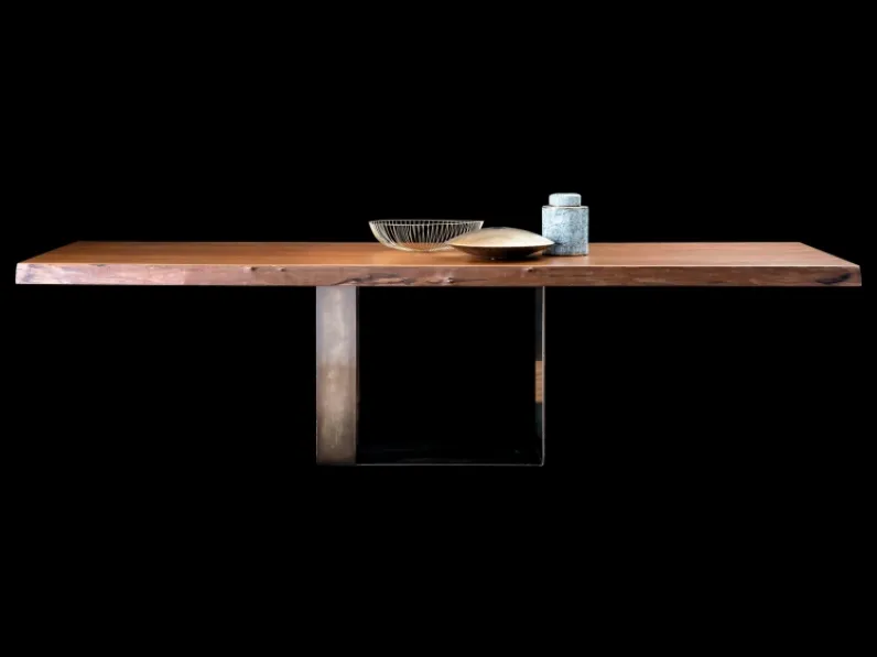Tavolo fisso Design in ottone e legno corteccia luxury Md work a prezzo scontato