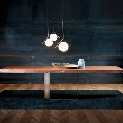 Tavolo fisso Design in ottone e legno corteccia luxury Md work a prezzo scontato